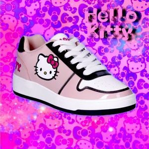 Hello Kitty by Sanrio Women's Pink Casual Court Sneakers, Size 8 & 9, Regular Wi